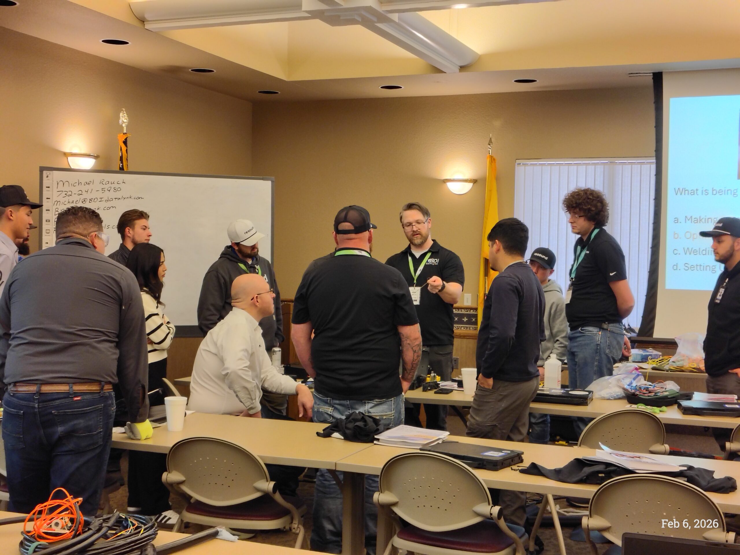 BDI students in a field training exercise working with fiber optic infrastructure